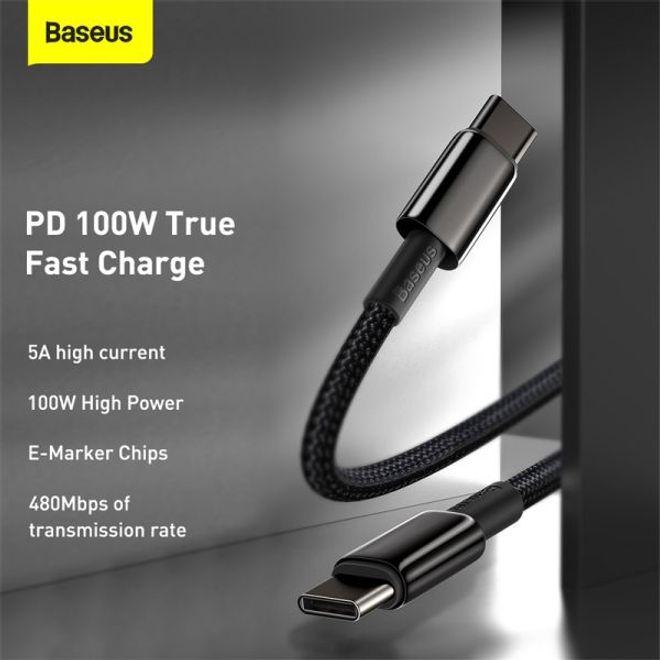 Productafbeelding Baseus USB C – USB C (1 m, USB 2.0, 100 W)