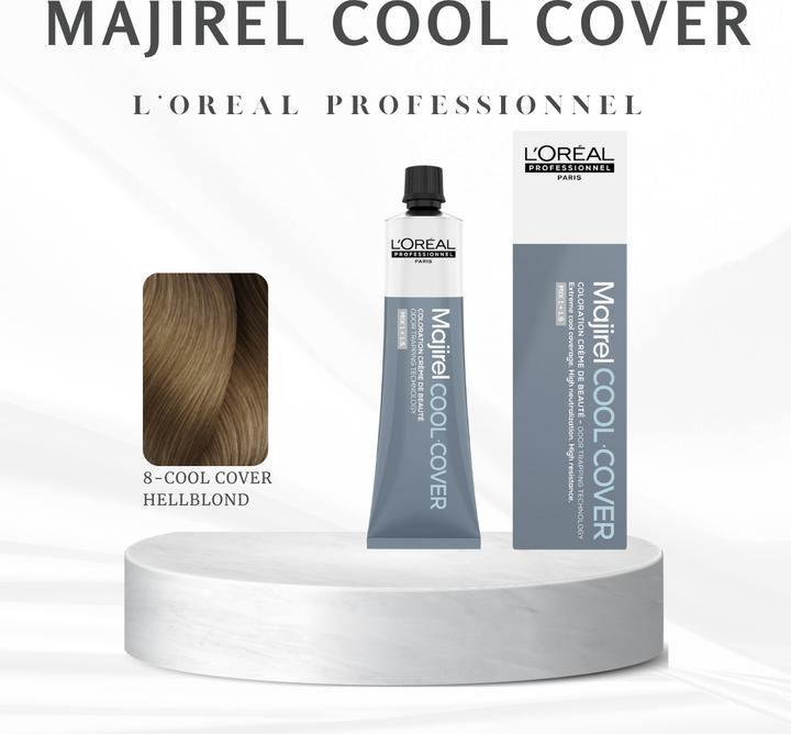 Produktbild L'Oréal Professionnel L'Oréal Majirel COOL COVER 8 Hellblond 60 ml (Hellblond)