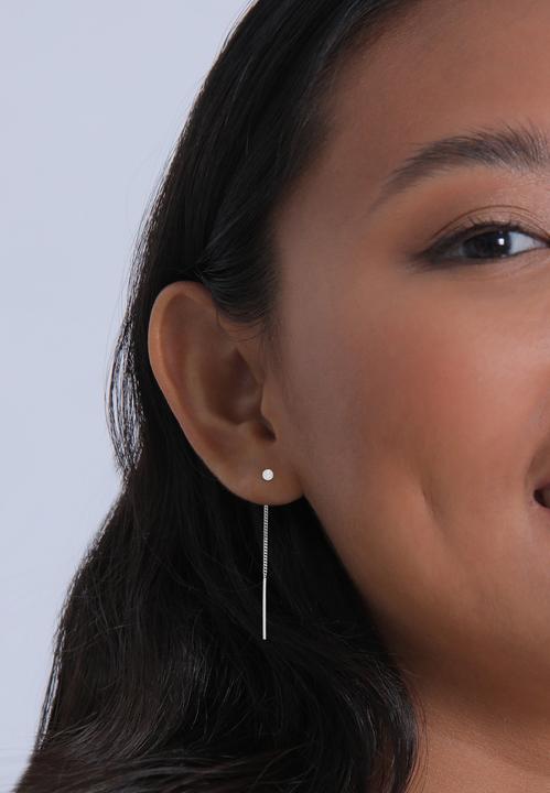Actual product image Elli Earrings Earcuff with chain pull through plate 925 silver (925 sterling silver)