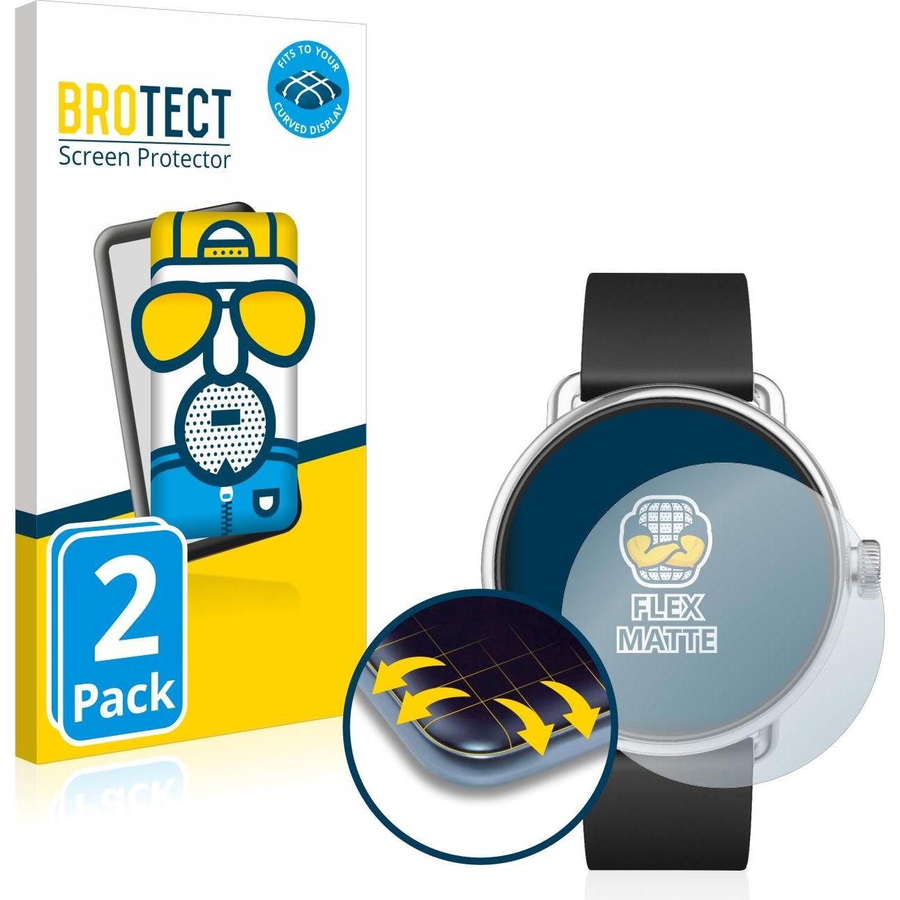 BROTECT Full-Cover Displayschutz Matt, Smartwatch Schutzfolie, Grau