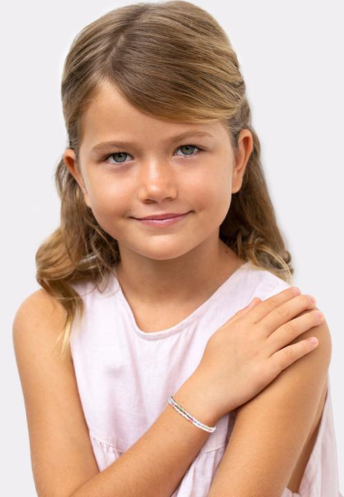 Immagine prodotto Elli Bracciale per bambini con perle di vetro pastello Set di 2 argento 925 (14 cm, Argento 925 placcato oro, Vetro, Cristallo di vetro, Plastico)