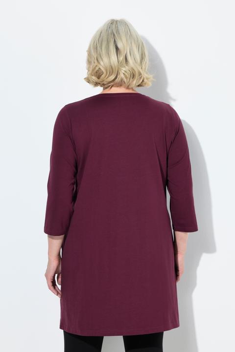 Produktbild Ulla Popken Longshirt, Ziernähte, A-Linie, V-Ausschnitt, 3/4-Arm (50, 52)
