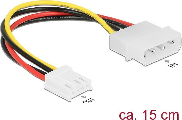 Produktbild Delock Stromkabel interne Stromversorgung, 4-polig (M) bis 4-Pin-Mini-Stromversorgungsstecker (W) (15 cm, 4 pin PWM)