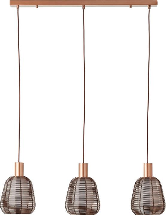 Actual product image Brilliant Wallace Pendelleuchte 3-flammig Kaffee dunkel Mass: 120x85 (E27)