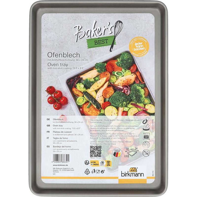Birkmann Ofenblech Baker's Best 34x24 cm, Backblech, Grau