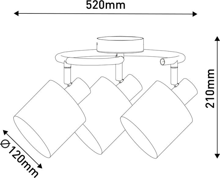 Actual product image Näve 3-piece wall/ceiling roundel MARON (E14)