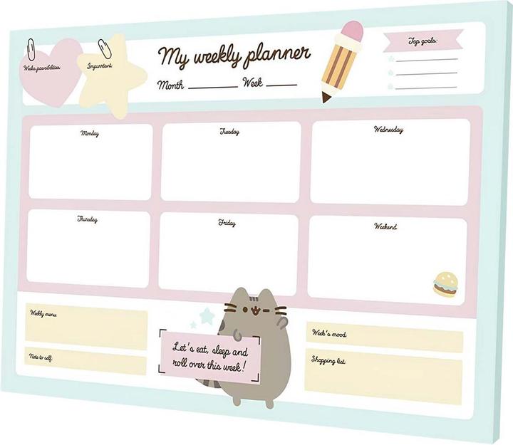 Actual product image Weekly note calendar Pusheen Block, 29.7 x 42 cm (A3)
