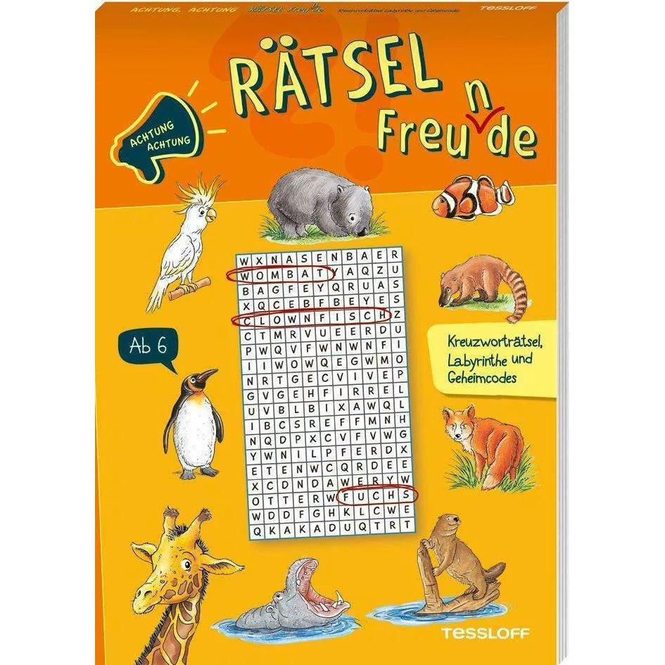 Achtung, Achtung Rätselfreu(n)de. Kreuzworträtsel, Labyrinthe und Geheimcodes, Kinderbücher von Stefan Lohr