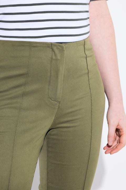 Image du produit Ulla Popken Pantalon avec passepoil et taille élastique. Coupe ajustée avec fente sur le bas de jambe. (42)