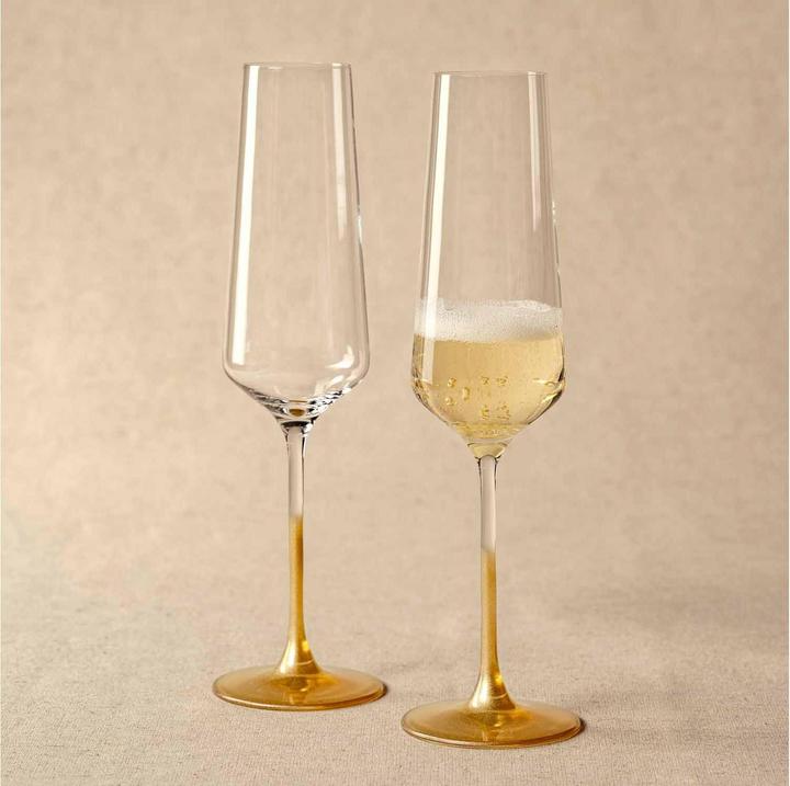 Image du produit Leonardo Sektglas Puccini 2 Stück, 280 ml, Gold, Materialtyp (28 cl, 2 Verres, Flûtes à champagne)