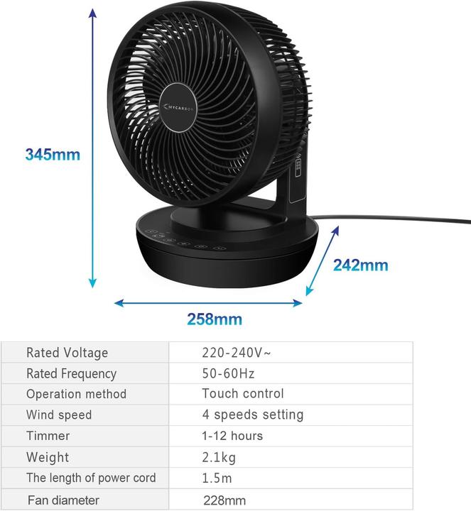 Image du produit Mycarbon Ventilateur de table