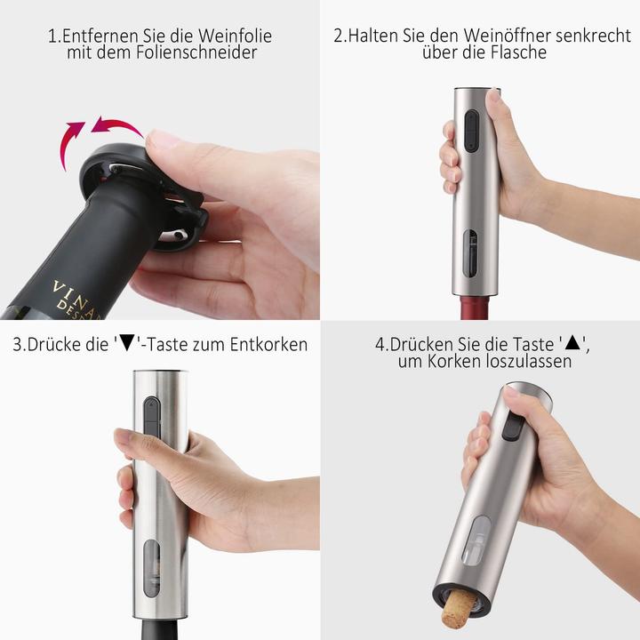 Produktbild CircleJoy Elektrische Weinöffner-Set (Elektrischer Korkenzieher)