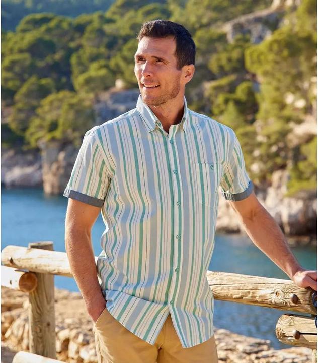 Produktbild Atlas For Men Gestreiftes Sommerhemd aus Popelin (L)