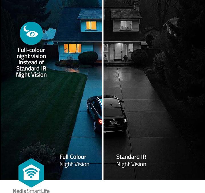 Actual product image Nedis SmartLife outdoor camera | Wi-Fi | Spotlight | 4MP Quad HD 1440p / 2560x1440 | Pan tilt | (2560 x 1440 Pixels)