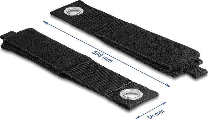 Image du produit Delock Collier de serrage velcro noir 508 mm x 50 mm (Serre-câbles velcro, 508 mm, 5 pcs)
