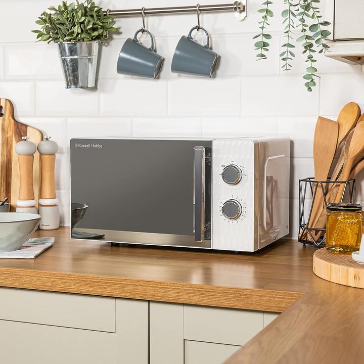 Actual product image Russell Hobbs Manual Microwave with Honeycomb Design, 5 Power Levels, Defrost Setting, Integrated Timer (17 l)