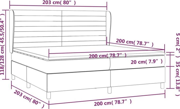 Actual product image vidaXL Boxspringbett (200 x 200 cm)