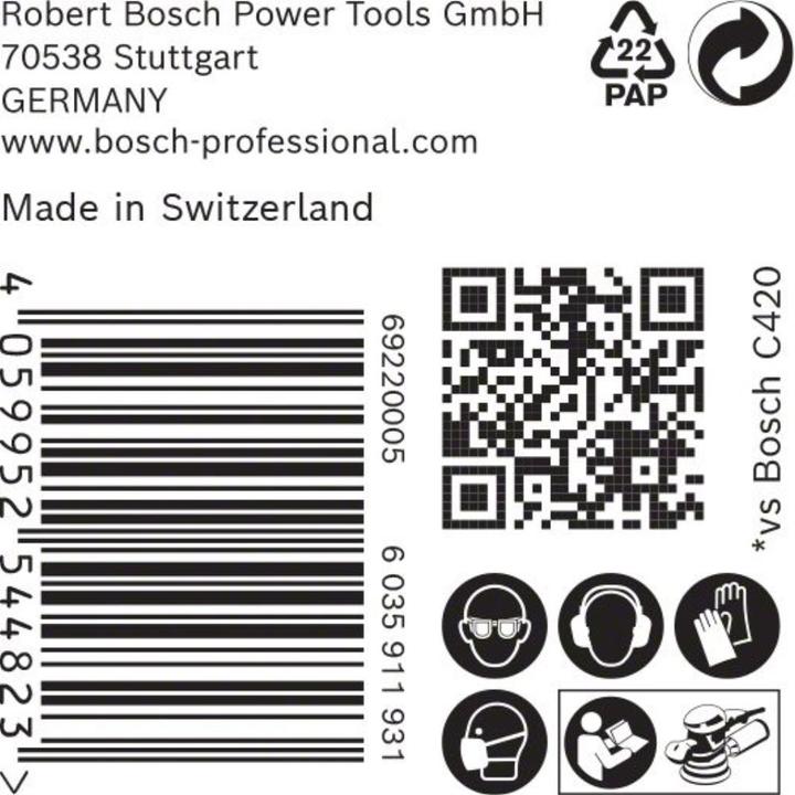 Actual product image Bosch Professional Zubehör Expert C470 Sandpaper multi-hole for random orbital sander, 150 mm, G 320, 50 pcs. (320)