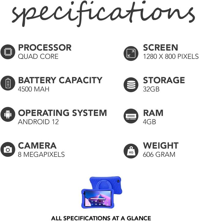 Image du produit Achaté Tablette pour enfants (32 Go, Bleu)