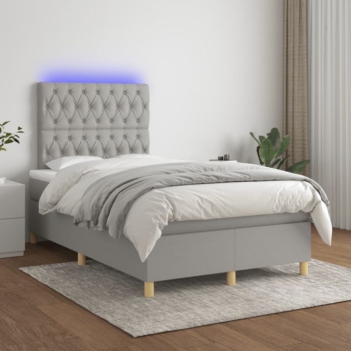 Produktbild VidaXL Bo x springbett mit Matratze & LED 120 x 190 cm Stoff (120 x 190 cm)