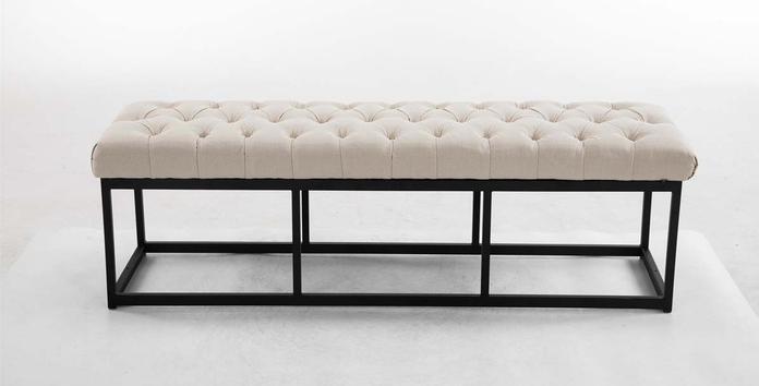 Actual product image Swisshandel24 Bench Amun fabric B150, cream (150 cm)