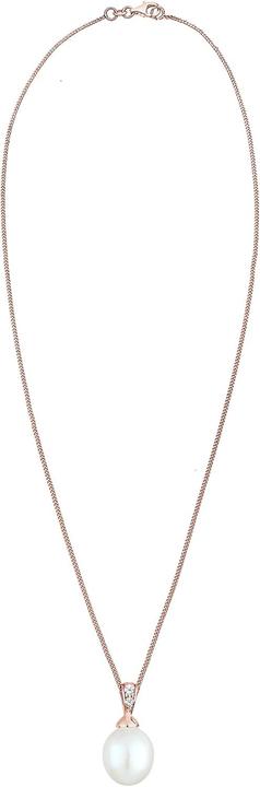 Produktbild Elli Womens Necklace with Pendant Classic Pearl Diamond White 005 ct in 925 Sterling Silver (925 Sterling Silber, 45 cm)