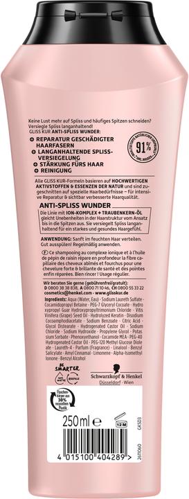 Actual product image Gliss Anti-Spliss Miracle (Liquid shampoo, 250 ml)