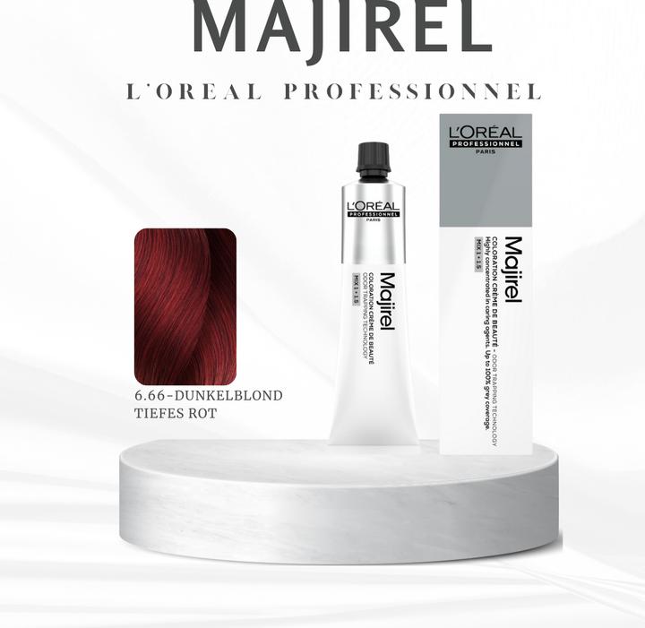 Produktbild L'Oréal Professionnel L'Oréal Majirel 6,66 Dunkelblond Tiefes Rot 60 ml (6,66 Dunkelblond Tiefes Rot)