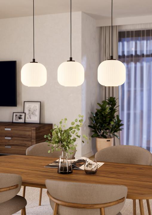 Image du produit EGLO Suspension MANTUNALLE 3x E27, noir/blanc (E27)