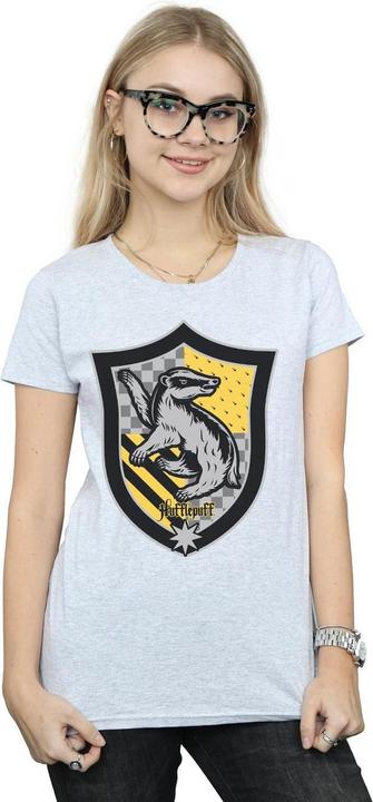 Actual product image Womens/Ladies Hufflepuff Crest Flat Cotton T-Shirt (M)