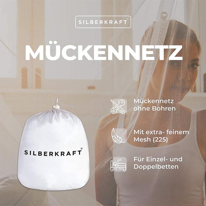 Produktbild Silberkraft Moskitonetz, 2 x Haken inkl. Klebepad