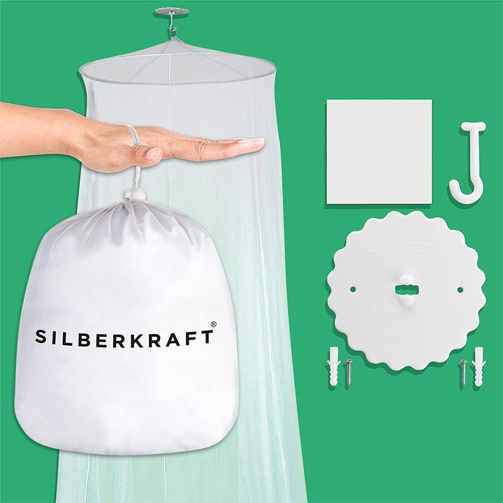 Produktbild Silberkraft Moskitonetz, 2 x Haken inkl. Klebepad