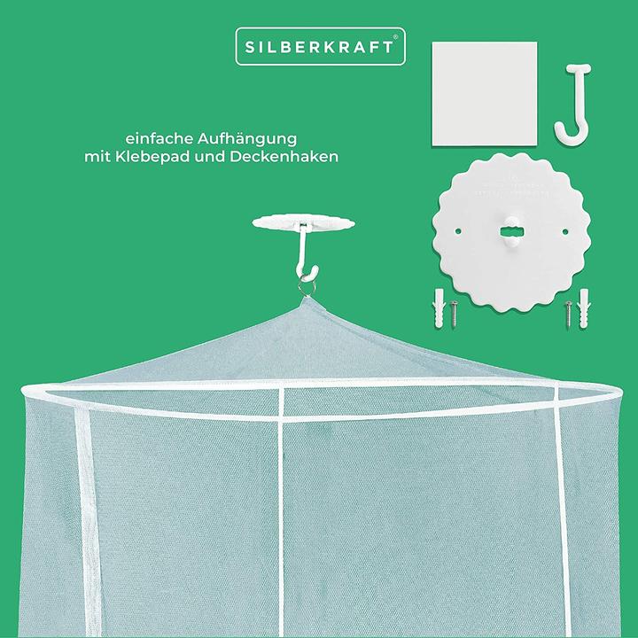 Produktbild Silberkraft Moskitonetz, 2 x Haken inkl. Klebepad