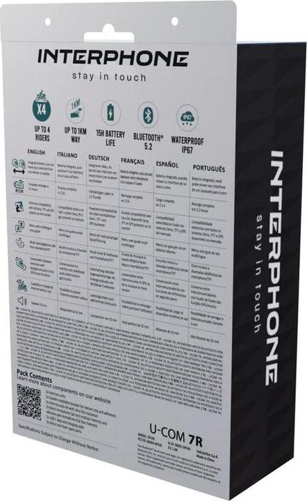Actual product image Interphone Bluetooth Headset UCOM7R (Set of 1)