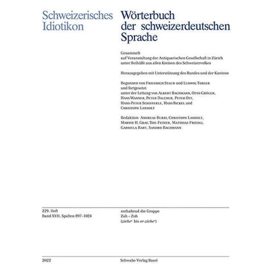 Schwabe Schweizerisches Idiotikon, Band XVII, Heft 229 (Deutsch, Verein für das Schweizerdeutsche Wörterbuch, 2022) (23540893)