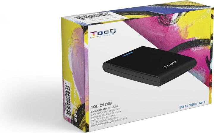 Actual product image Tooq Technology TQE-2526B Storage Drive Enclosure HDD Enclosure Black 2.5" USB (2.5")
