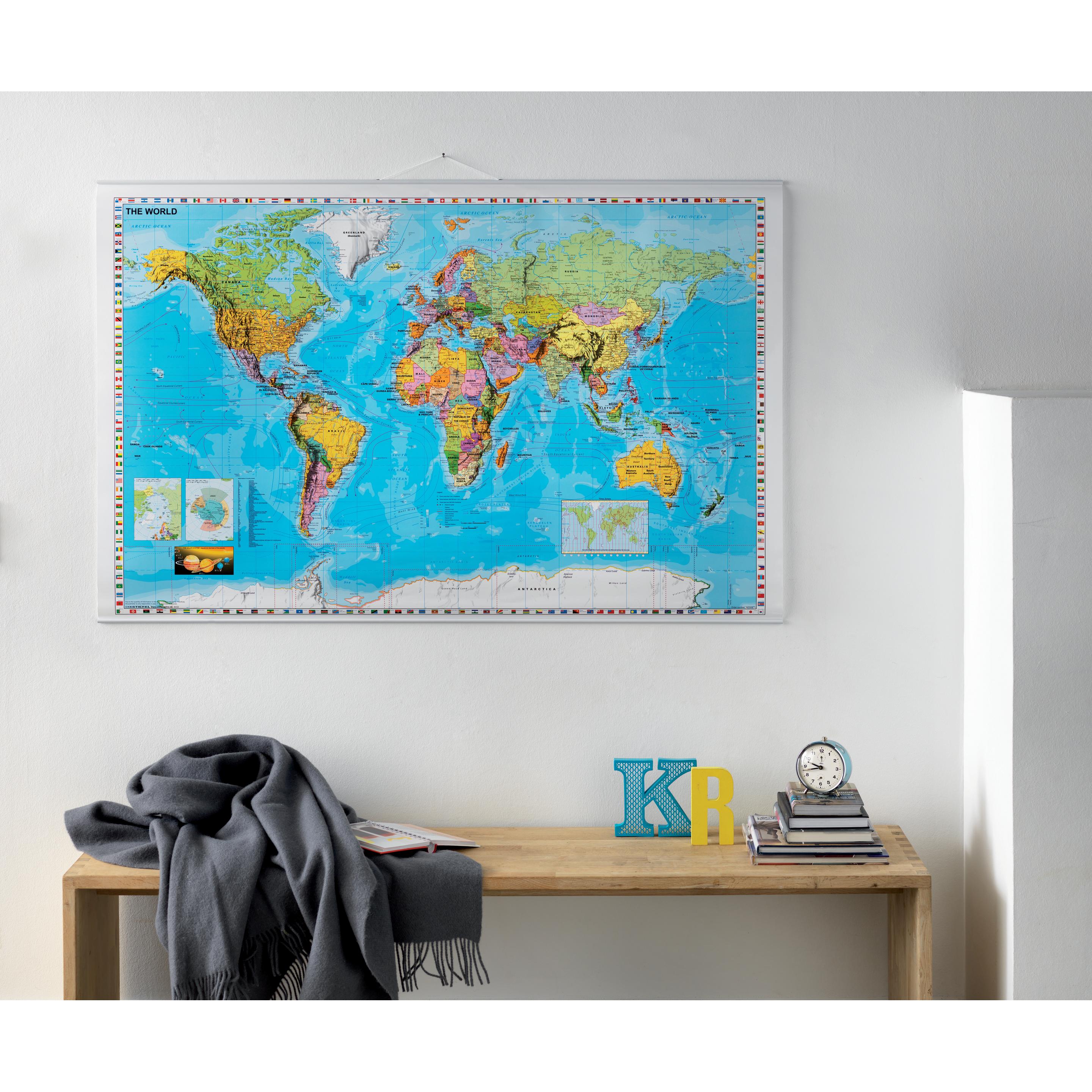 Thumbnail - Kartentafel Welt laminiert, Landkarte
