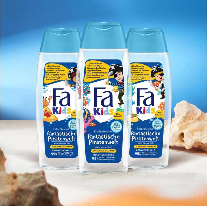 Produktbild Fa Duschgel & Shampoo Kids fantastische Piratenwelt wilder Meeres-Duft 250 ml (250 ml)