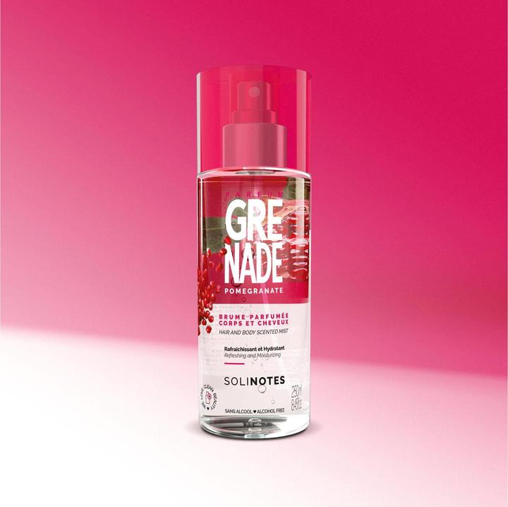 Produktbild Solinotes Grenade Body Mist (250 ml, Körper- & Haarduftspray, Exotisch, Fruchtig, Granatapfel, Moschus, Zitrus)