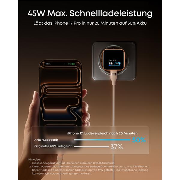 Produktbild Anker Smart Display Charger (45 W, 1 Port)