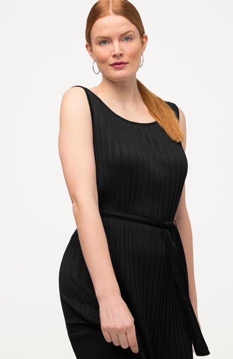 Image du produit Ulla Popken Robe plissée à ligne A sans manches. Col rond (50, 52)