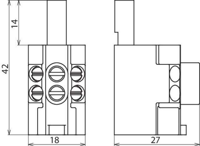 Produktbild Dehn 900588 Stiftanschlussklemme 3x16mm² zur Durchgangsverdrahtung Montagezubehö
