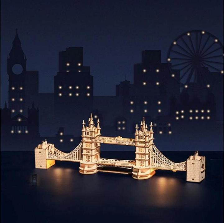 Produktbild Robotime Holzmodellpuzzle 3D Tower Bridge (113 Teile)