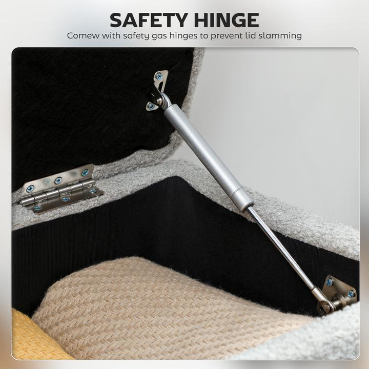 Image du produit Homcom Sitzbank Polyester, Kautschukbaumholz Grau (95 cm)