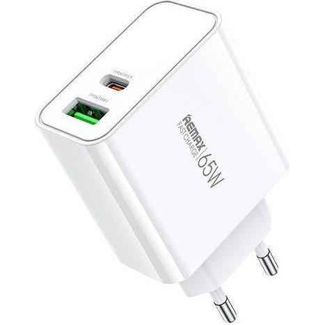 Remax Caricabatterie rapido Kiddy Serie 65W A+C RP-U125 (65 W), Caricatore USB, Bianco