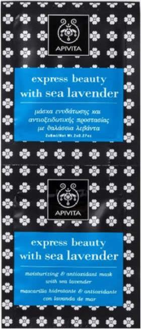 Produktbild Apivita Express Beauty Ioeoisturizing und Inti Verschmutzung Gesichtsmaske mit Meer Lavendel 2x8ml (16 ml)