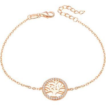 Beneto, Armschmuck, Pink gold plated silver bracelet with tree of life AGB485 / 20-ROSE (L)