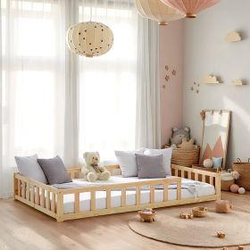 Homestyle4u Kinderbett mit Matratze Lattenrost & Rausfallschutz (120 x 200 cm)