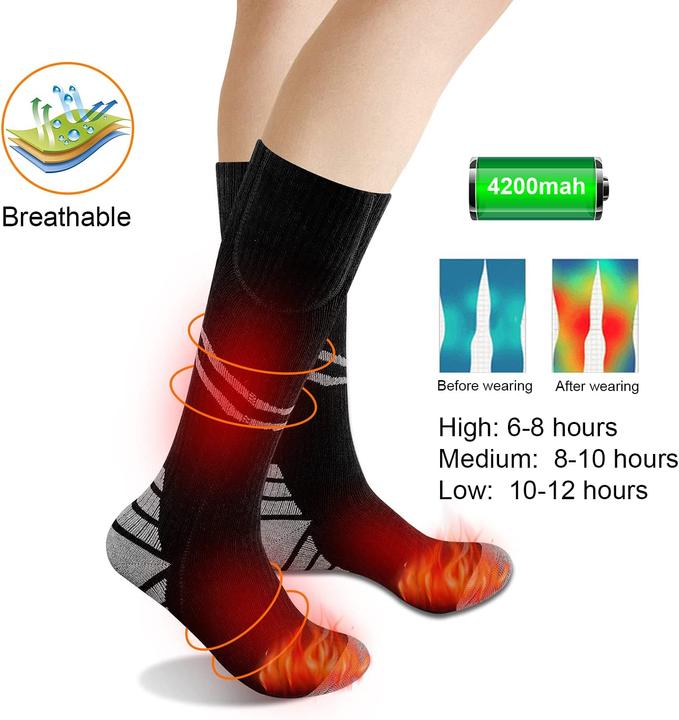 Immagine prodotto Fotflace Calze riscaldate con batteria ricaricabile da 4200mAh