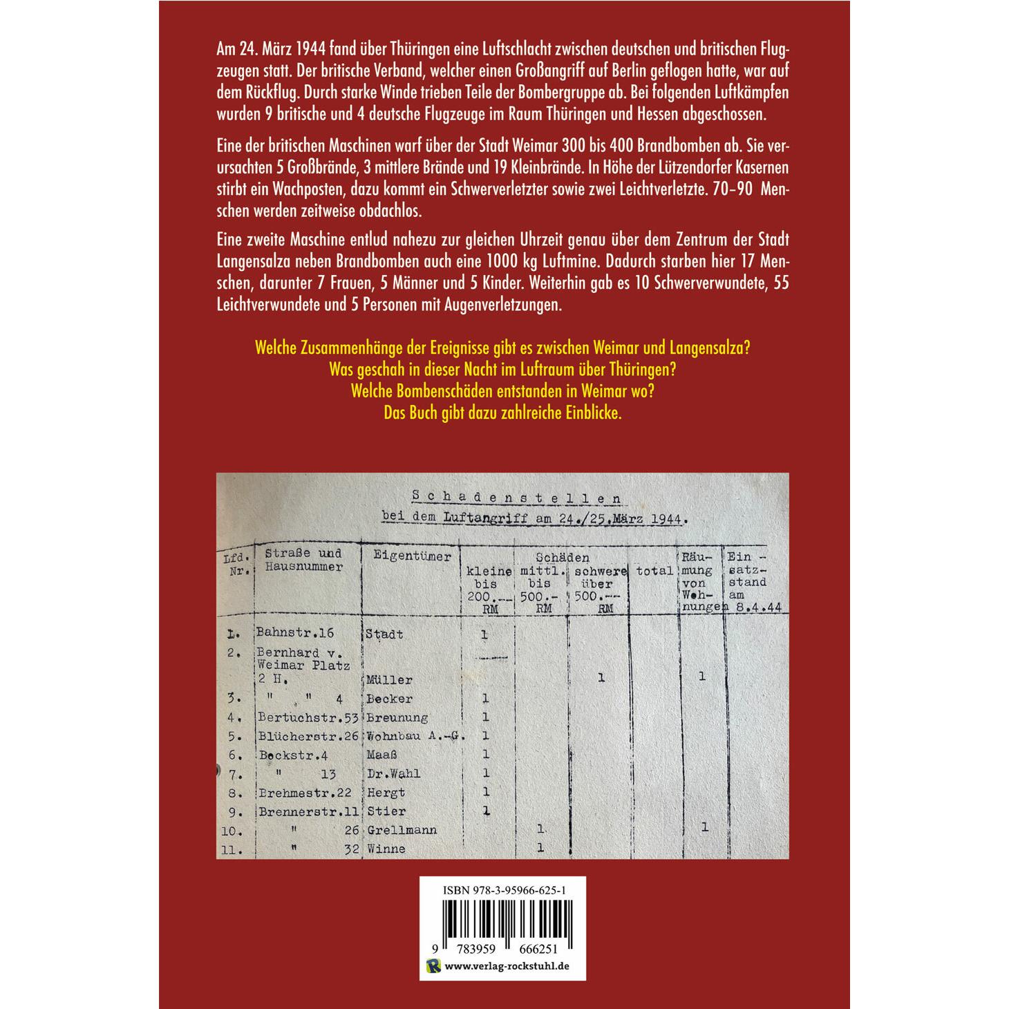 Thumbnail - Bombenangriff auf Weimar und der Luftkrieg über Thüringen am 24. März 1944, Sachbücher von Harald Rockstuhl